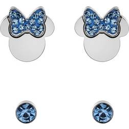 Disney Mickey Mouse Ear Studs Earrings - Silver/Blue