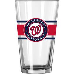 Logo Brands Washington Nationals Stripe Beer Glass 16fl oz