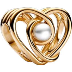 Pandora Openwork Swirling Heart Charm - Gold/Pearl