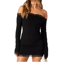 Edikted Diora Off Shoulder Mini Dress - Black