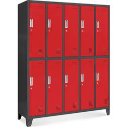 Jan Nowak Spint Anthracite/Red Storage Cabinet 136x172cm