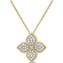 Roberto Coin Princess Flower Pendant Necklace - Gold/Diamonds