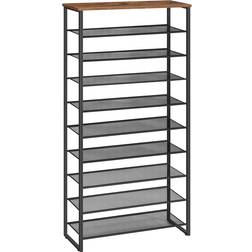 Hoobro EBF107XJ01 Rustic Brown/Black Shoe Rack 75x159cm