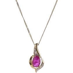 T.H.Baker Swirl Pendant - Gold/Ruby/Diamond