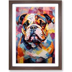 Marlow Home Co British Bulldog Walnut Framed Art