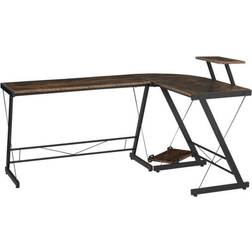 Homcom Industrial L Shaped Rustic Brown Writing Desk 115x155cm