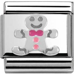 Nomination Composable Classic Link Gingerbread Man Charm - Silver/Pink