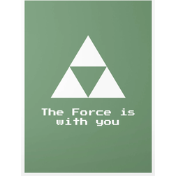 Klebefieber Gaming Symbol The Force is with You Green Arte enmarcado 60x80cm