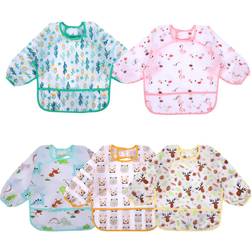 Accmor Long Sleeve Baby Bibs 5-pack