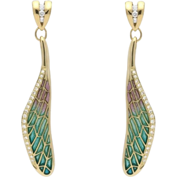 C. W. Sellors House Style Dragonfly Wing Stud Earrings - Gold/Multicolour