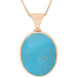 C. W. Sellors Double Sided Oval Necklace - Rose Gold/Turquoise