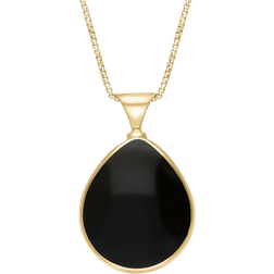 C. W. Sellors King's Coronation Hallmark Double Sided Pear Shaped Necklace - Gold/Mother of Pearl