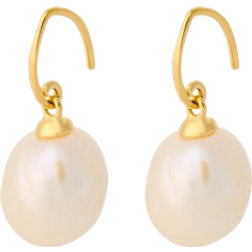 Pernille Corydon Lagoon Earhook - Gold/Baroque Pearl