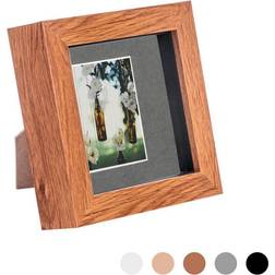 Nicola Spring 3D Box Dark Wood/Grey Photo Frame 10x10cm