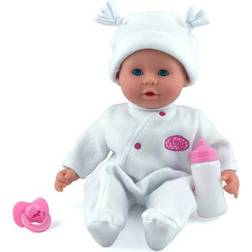Dolls World Little Treasure 38cm Soft Baby with Deluxe Romper and Accessories White