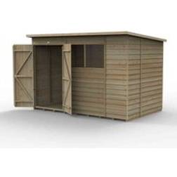 Forest Garden 4LIFE Pent Shed 10x6 2 Windows (Building Area )