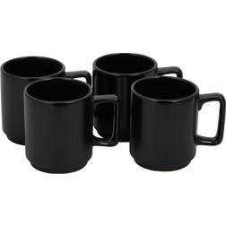 Malmo Set of 4 Malmo Stacking Mugs Black Mug 4pcs