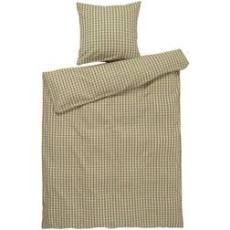 Juna Bæk & Bølge Bedding Set 140x220 cm Green/Pale Pink Green
