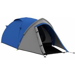 OutSunny Compact Camping Tent w/ Vestibule & Mesh Vents for Hiking Blue