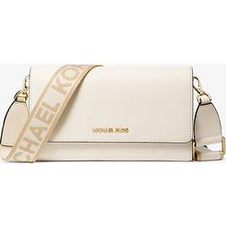 Michael Kors Jet Set Large Leather Crossbody Bag - Lt Cream