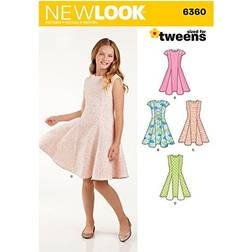 New Look Sewing Pattern 6360: Girls Tweens Dress, Size A, A 8-10-12-14-16