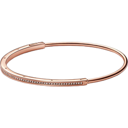 Pandora Signature ID Pavé Bangle - Rose Gold/Transparent