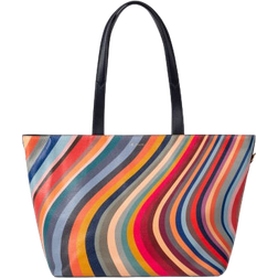 Paul Smith Swirl Striped Leather Tote Bag - Multicolour