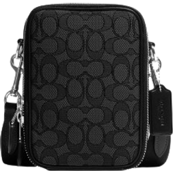 Coach Stanton Crossbody In Signature Jacquard - Silver/Charcoal/Black