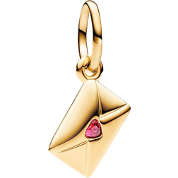 Pandora Love Letter Envelope Dangle Charm - Gold/Pink