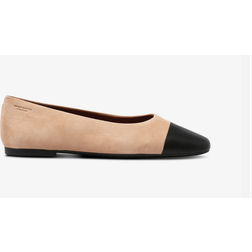 Vagabond Jolin Suede and Leather Ballet Flats - Beige