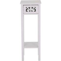 Living and Home Slim Accent White Small Table 25x25cm