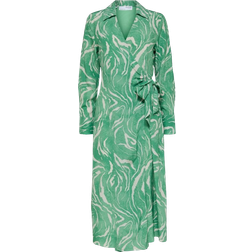 Selected Sirine Print Wrap Dress - Absinthe Green