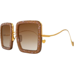 Beaming Sky Square Sunglasses Gold