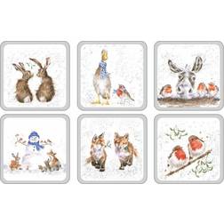 Wrendale Designs Pimpernel Christmas Glasunderlägg 6st