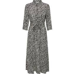 JDY Starr Printed Maxi Shirt Dress - Black