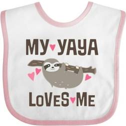 Inktastic My Yaya Loves Me Sloth Baby Bib