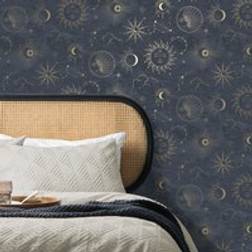 Dunelm Celestial Navy Wallpaper Navy