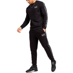 Emporio Armani Crew Reflective Tape Tracksuit - Black