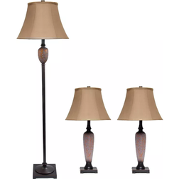 Lalia Home Homely Traditional Valdivian Bronze Table Lamp 27" 3