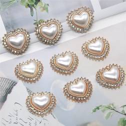 Shein 10pcs Heart Design Button