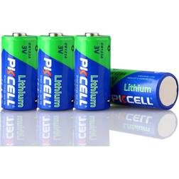 PKCELL CR123A 3V Lithium 1500mAh 4-pack