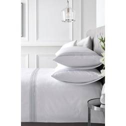 Appletree 'Embroidered Band' Cotton Embroidered Cover Silver, White (200x200cm)