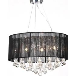 vidaXL 85 Crystals Black Lampada a Sospensione 45cm