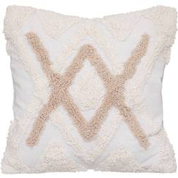 Atmosphera Housse De Coussin Tufté 40x40 cm - Blanc/Beige Beige (40x40cm)