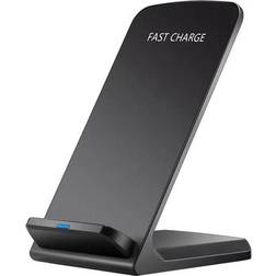 MTP Products Z2 15W trådløs oplader til hurtig opladning af mobiltelefoner Vuggestativ til iPhone Samsung Huawei Xiaomi Sort