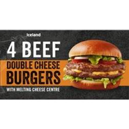 Iceland 4 Beef Double Cheese Burger 454g