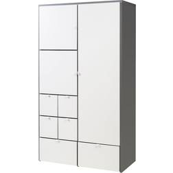 IKEA VIsthus Grey/White Garderob 122x216cm