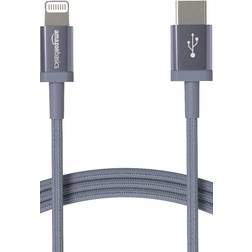Amazon Basics Amazon Basics iPhone Charger Cable, Nylon Braided USB-C to Lightning, MFi Certified, for Apple iPhones including 13, 12, 11 All Models Dark Gray, 3-Foot