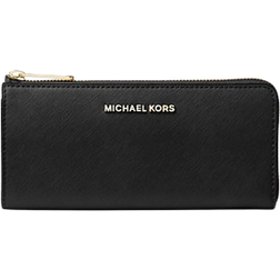 Michael Kors Jet Set Travel Large Saffiano Leather Quarter-Zip Wallet - Black