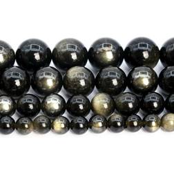 Shein Natural Grade AAA Golden Obsidian Beads For Jewelry Making